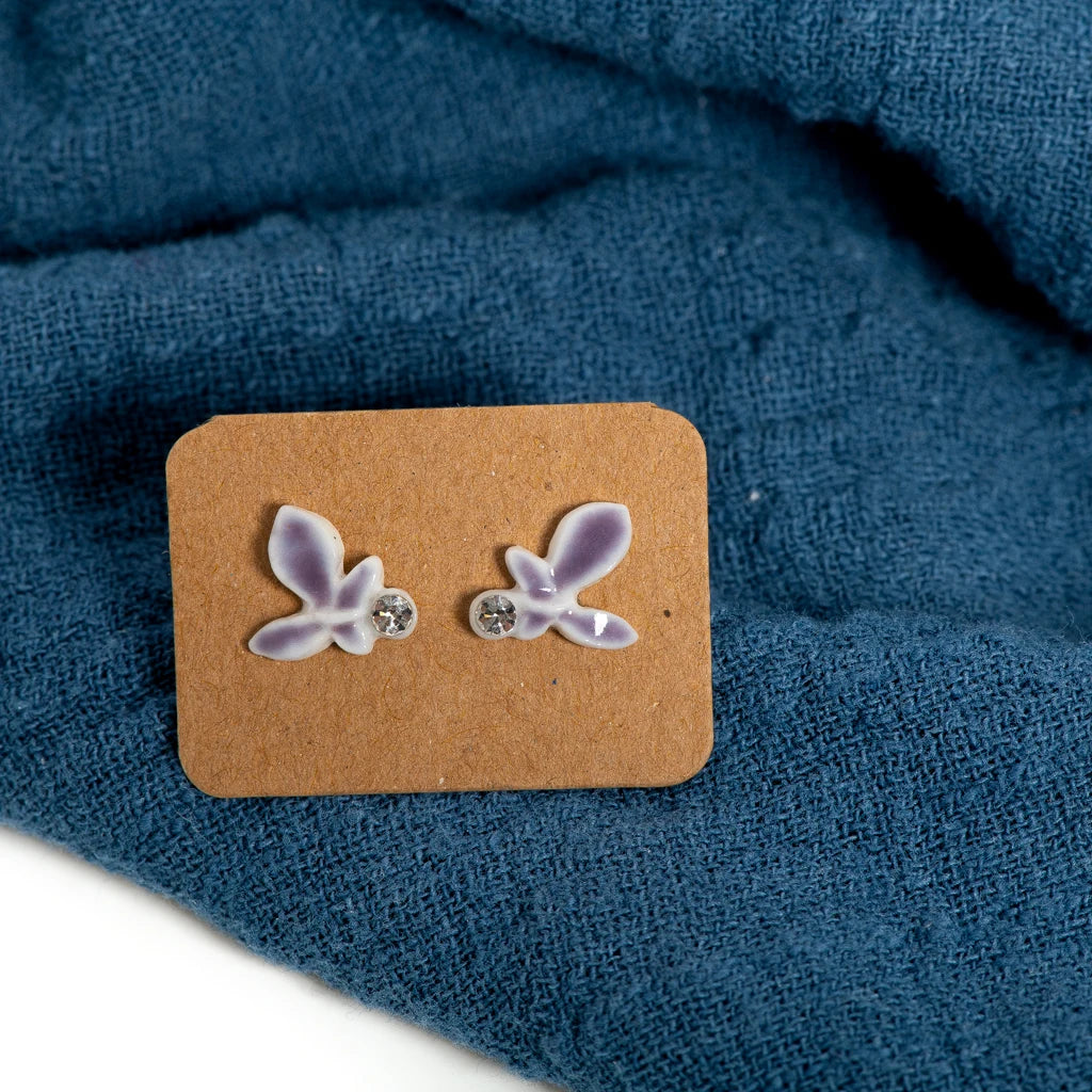 Butterfly Zircon Stud Earrings for Women Elegant Sparkly Clay Jewelry Lightweight Gift for Girls Teens Daily Accessories S001213