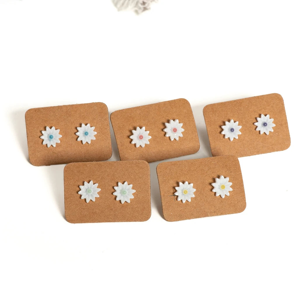 Handmade Ceramic Sunflower Stud Earrings