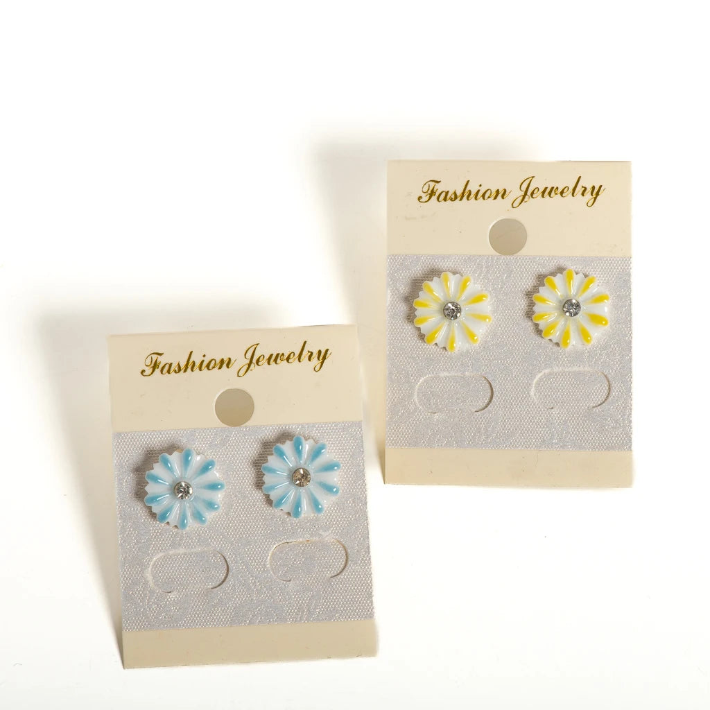 Zircon Flower Stud Earrings for Women Sparkly Floral Jewelry Lightweight Elegant Gift for Girls Daily Wear Accessories S001211