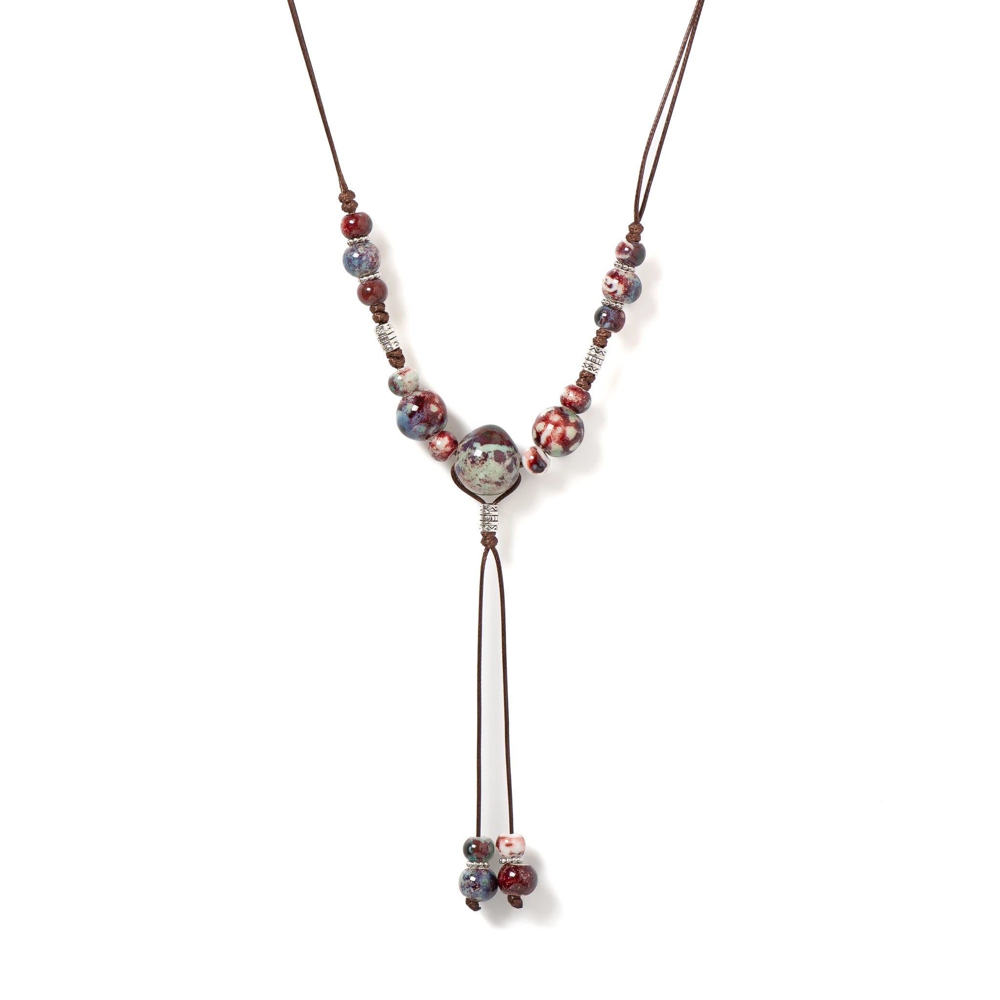 Handmade Vintage Ceramic Beaded Necklace